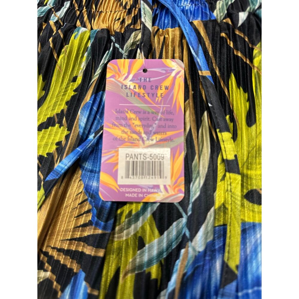 NWT* Island Crew Hawaii Womens Wide Leg Tropical Pants One Size - Picture 6 of 9